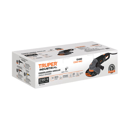 Esmeriladora angular de 9", 2100W