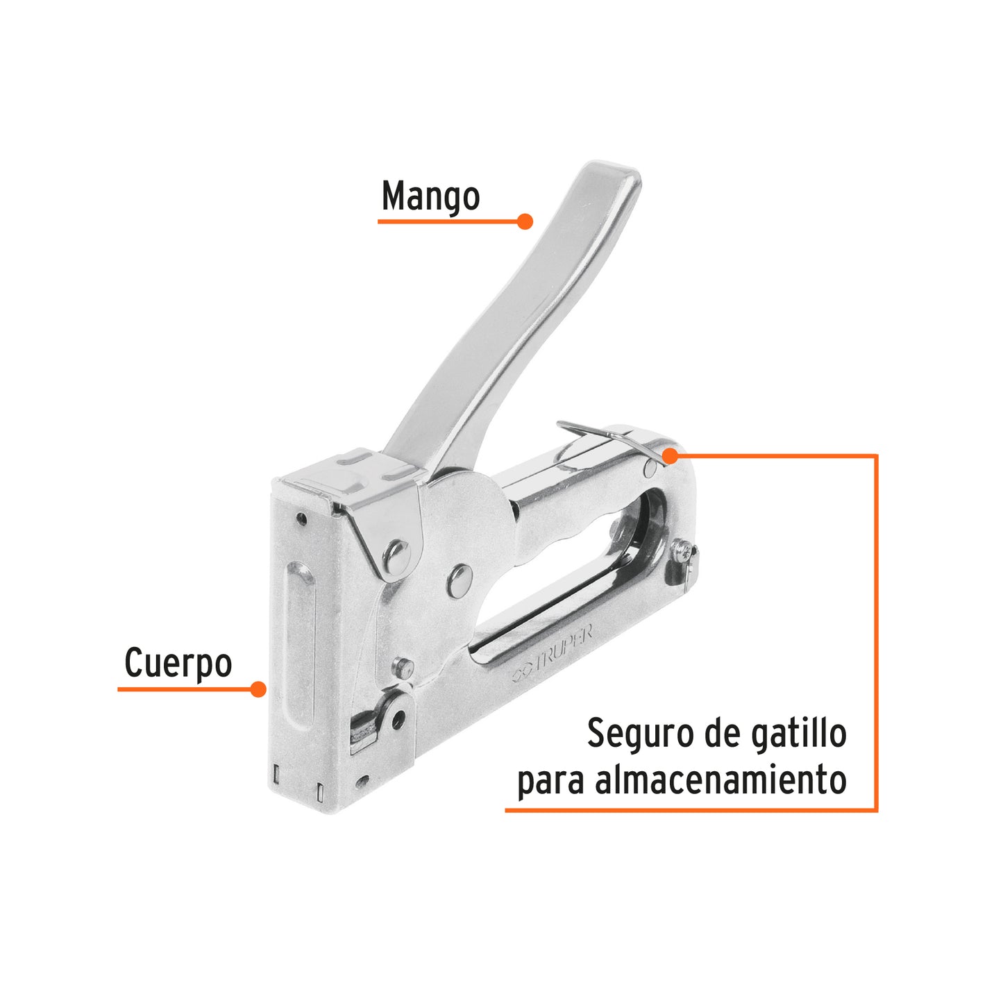 Engrapadora tipo pistola p/ 1/4" y 5/16", con 200 grapas