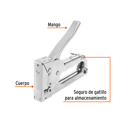 Engrapadora tipo pistola p/ 1/4" y 5/16", con 200 grapas