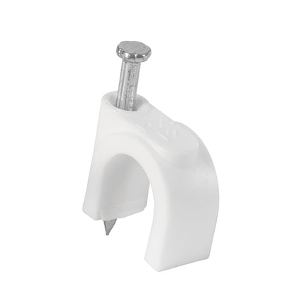 Grapas blancas de 12 mm para cable redondo
