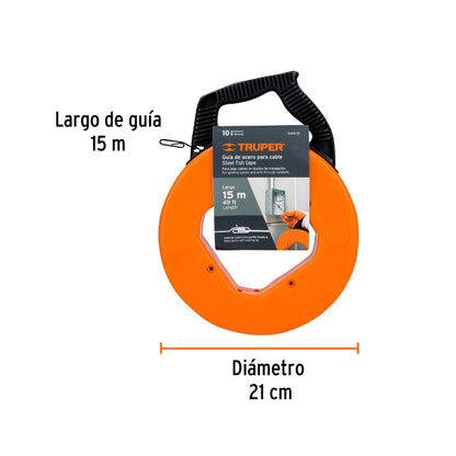 Guía de acero para cable de 15 m