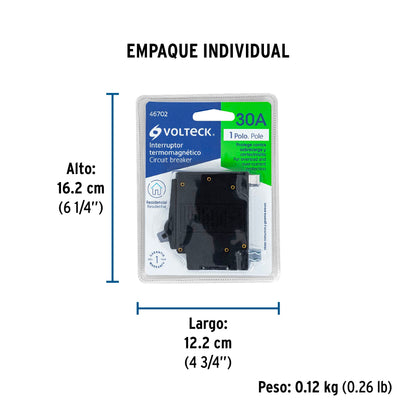Interruptor enchufable de 1 polo 30A