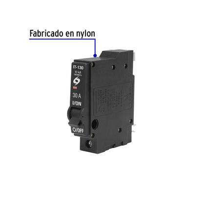 Interruptor enchufable de 1 polo 30A