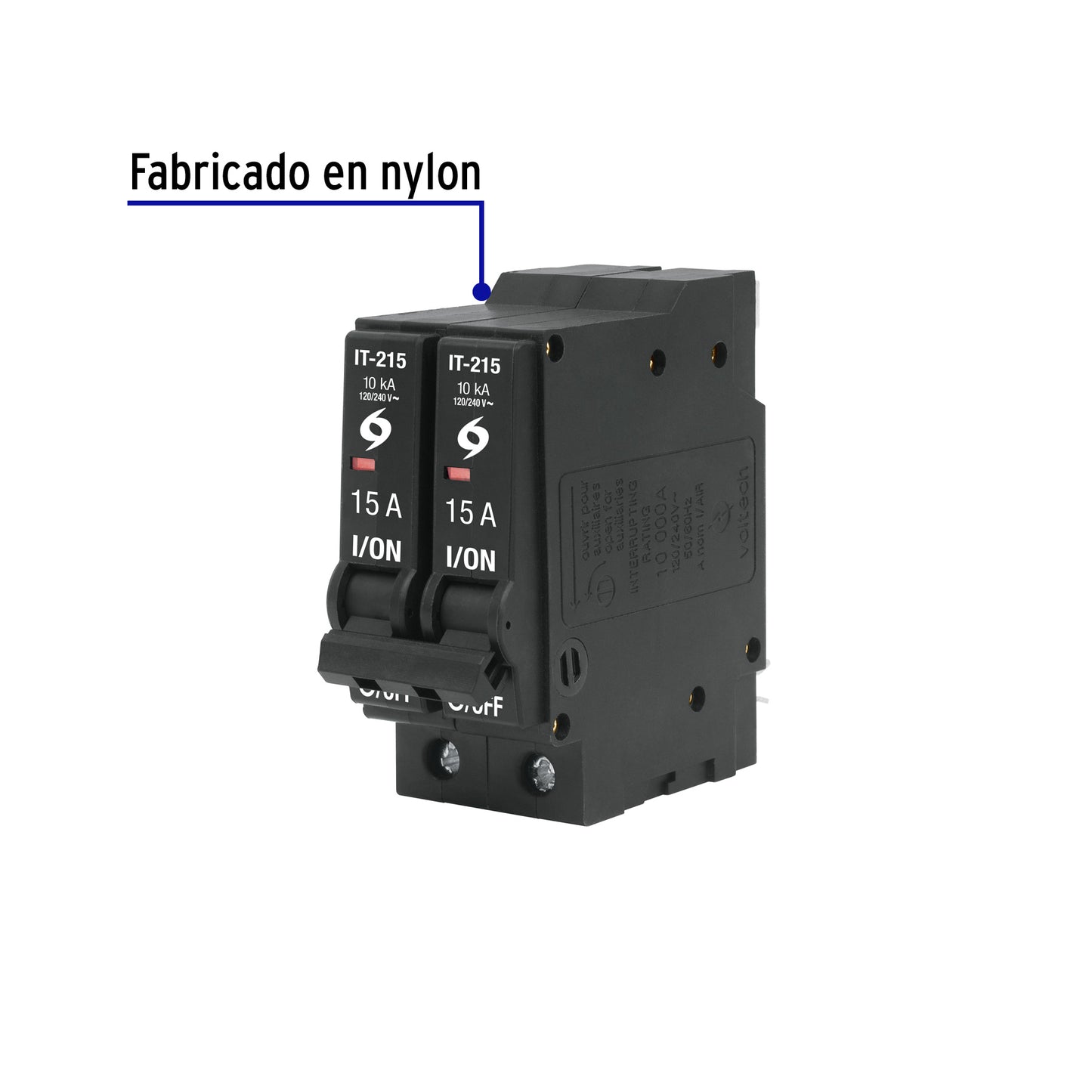 Interruptor enchufable de 2 polos 15A