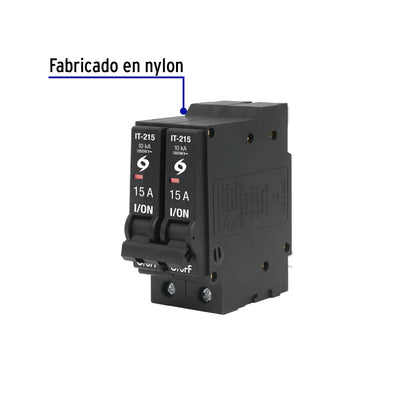 Interruptor enchufable de 2 polos 15A