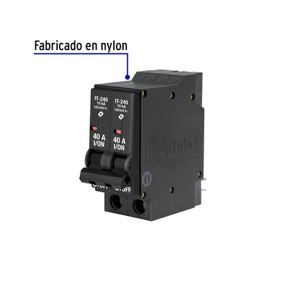 Interruptor enchufable de 2 polos 40A