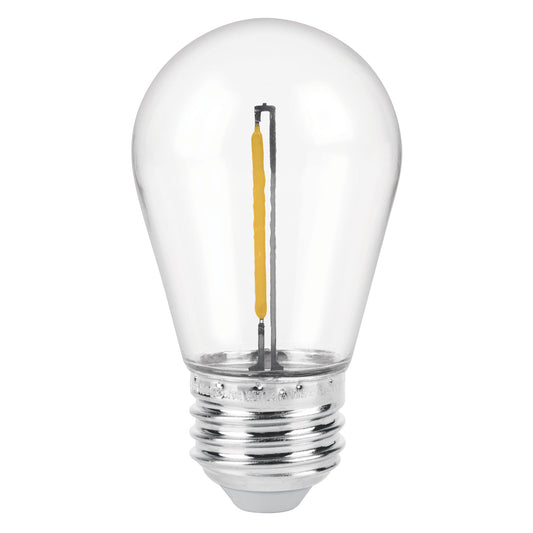 Lámpara LED S14 con filamento  de 1 W luz cálida.