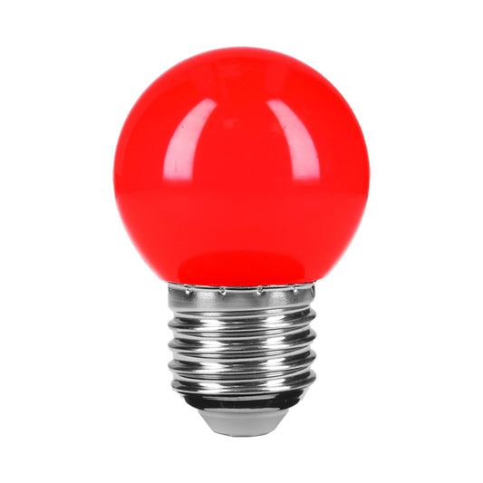 Lámpara de LED tipo bulbo G45 1W color rojo.