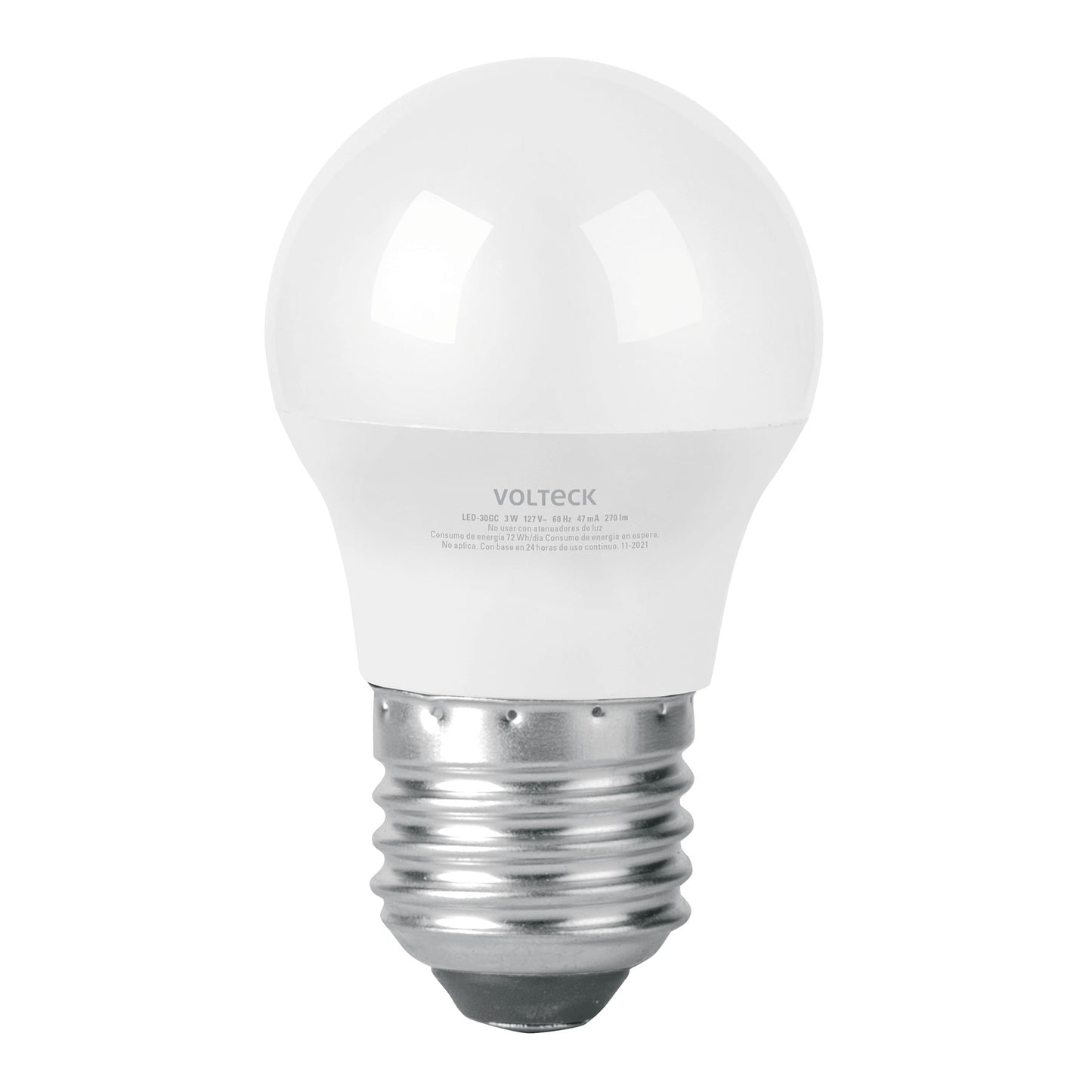 Lámpara LED G45 3W (equivalente 25 W) luz cálida