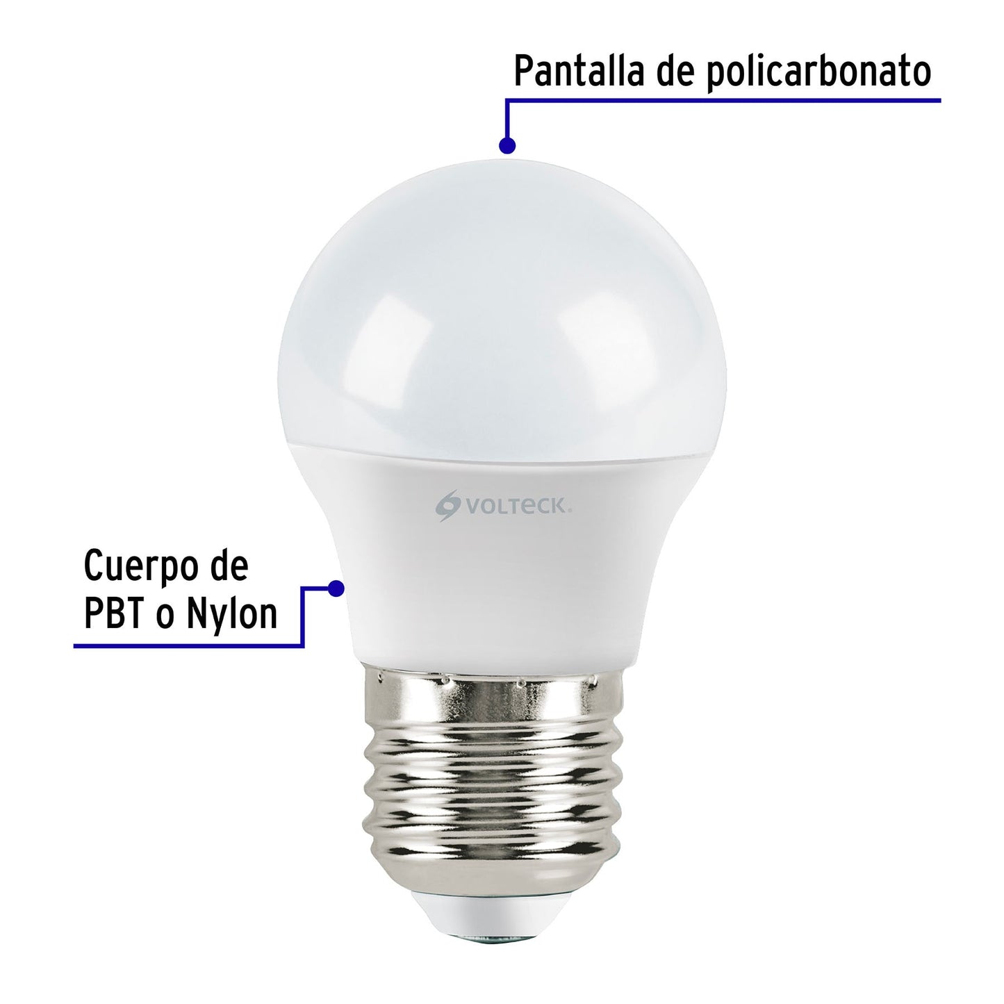 Lámpara LED G45 3W (equivalente 25 W) luz cálida