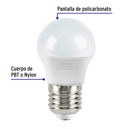 Lámpara LED G45 3 W (equivalente 25 W) luz de día