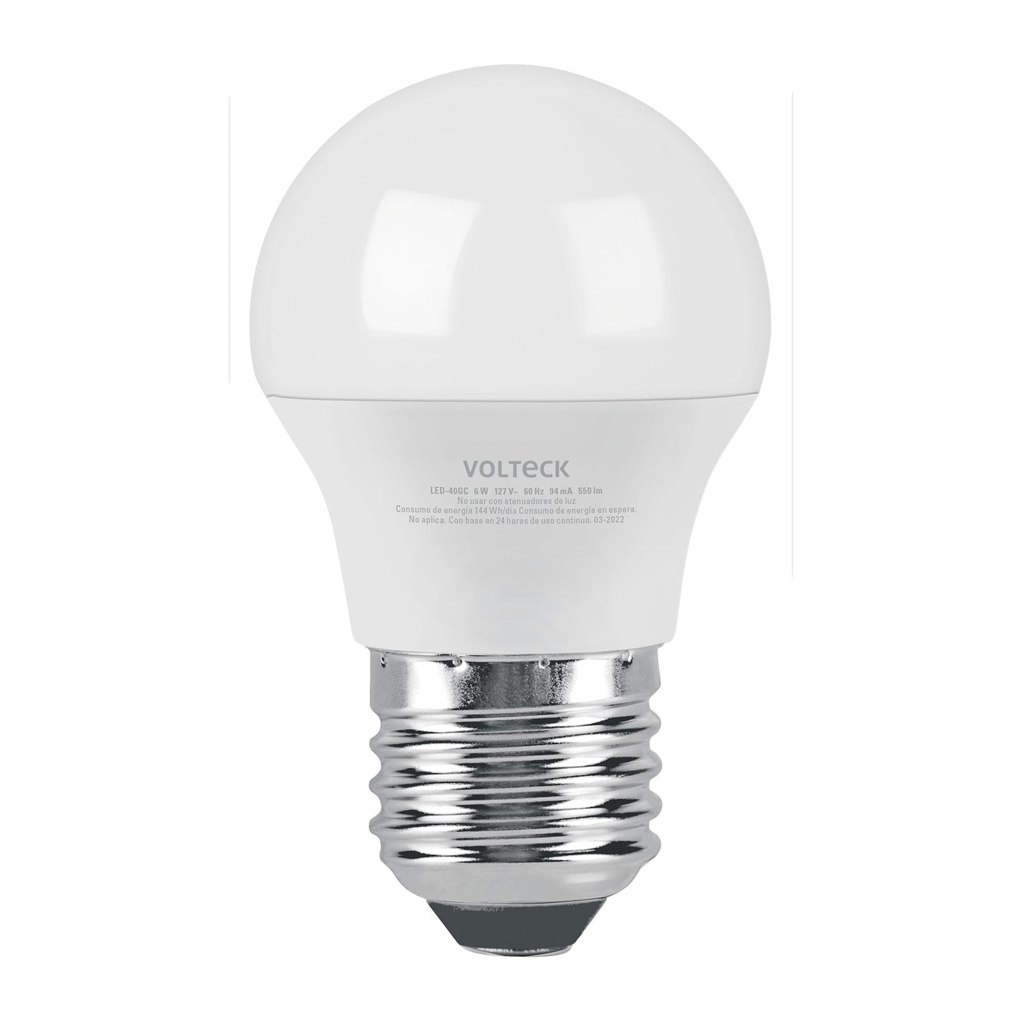 Lámpara de LED G45 6 W (equivalente 40 W) luz cálida