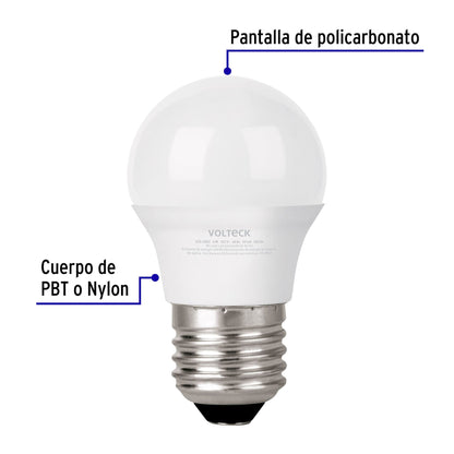 Lámpara de LED G45 6 W (equivalente 40 W) luz cálida