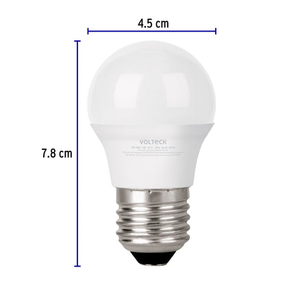 Lámpara de LED G45 6 W (equivalente 40 W) luz cálida