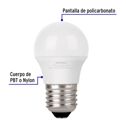 Lámpara LED G45 6 W (equivalente 40 W) luz de día