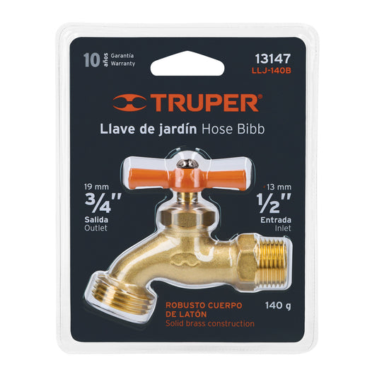 Llave para  manguera, de latón 140g, 1/2" blíster