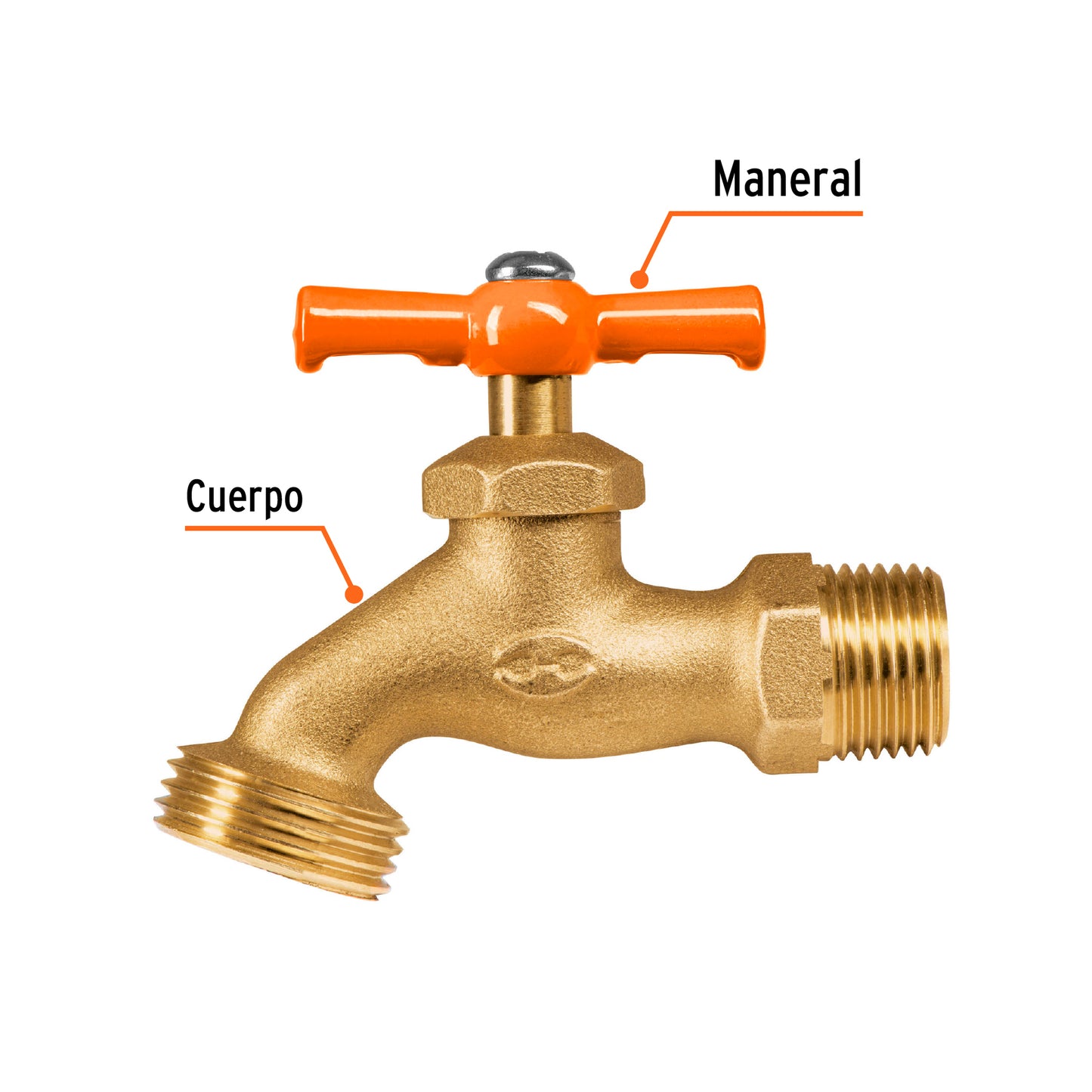 Llave para  manguera, de latón 140g, 1/2" blíster