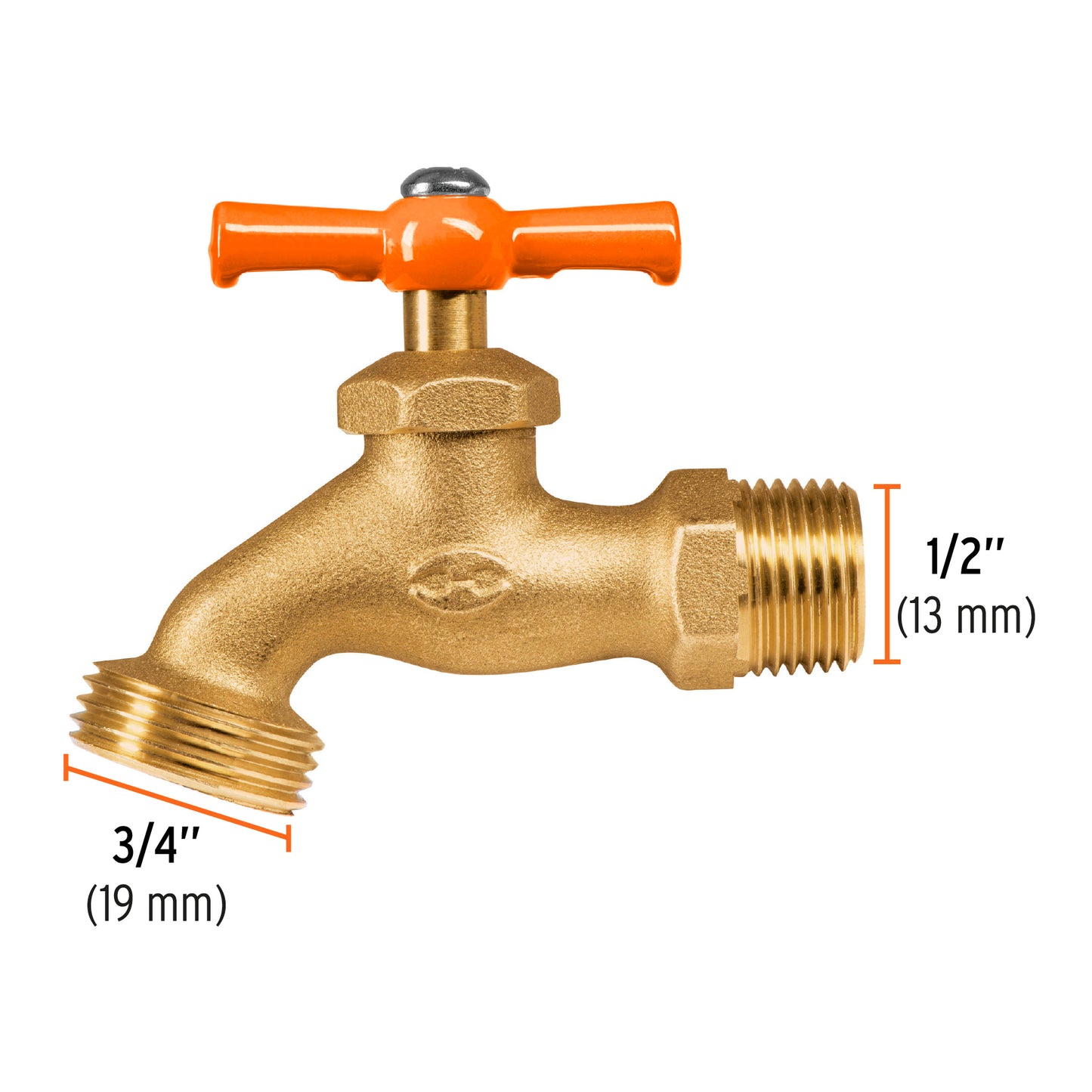Llave para  manguera, de latón 140g, 1/2" blíster
