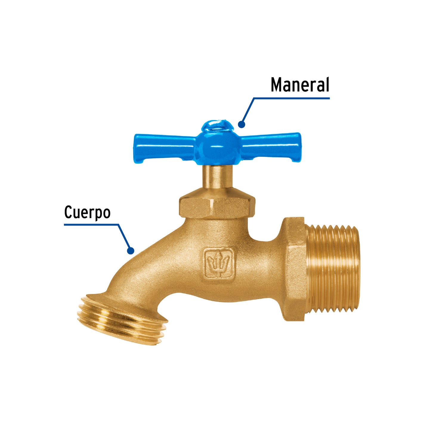 Llave para manguera, de latón, 180g, 3/4"