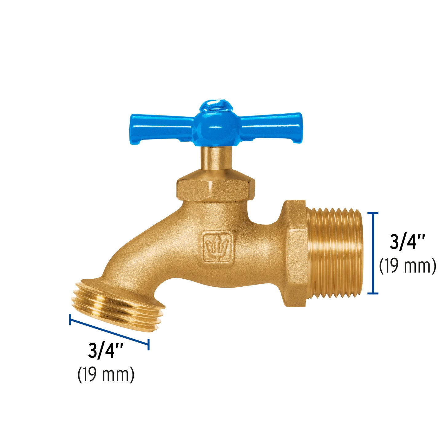 Llave para manguera, de latón, 180g, 3/4"