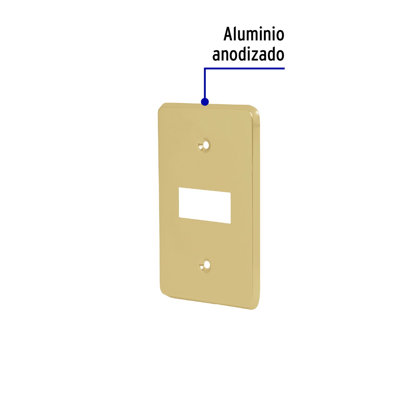 Placa de 1 módulo, de aluminio, línea Económica.