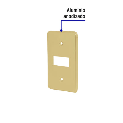 Placa de 1 módulo, de aluminio, línea Económica.