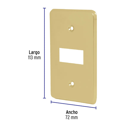 Placa de 1 módulo, de aluminio, línea Económica.