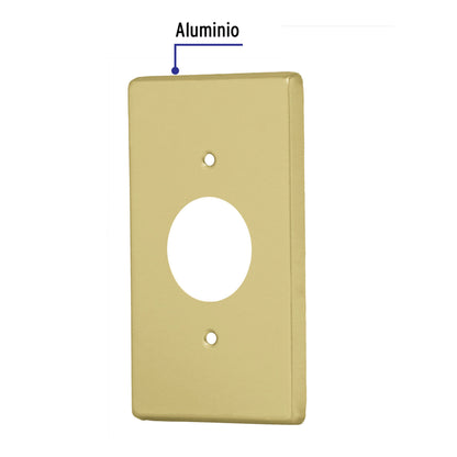 Placa p/contacto redondo de aluminio, línea Standard