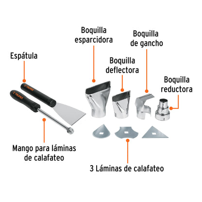 Pistola de calor 2000W incluye 9 accesorios