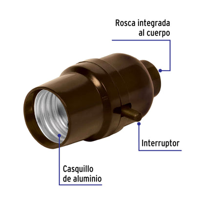Portalámpara baquelita, con interruptor de barra