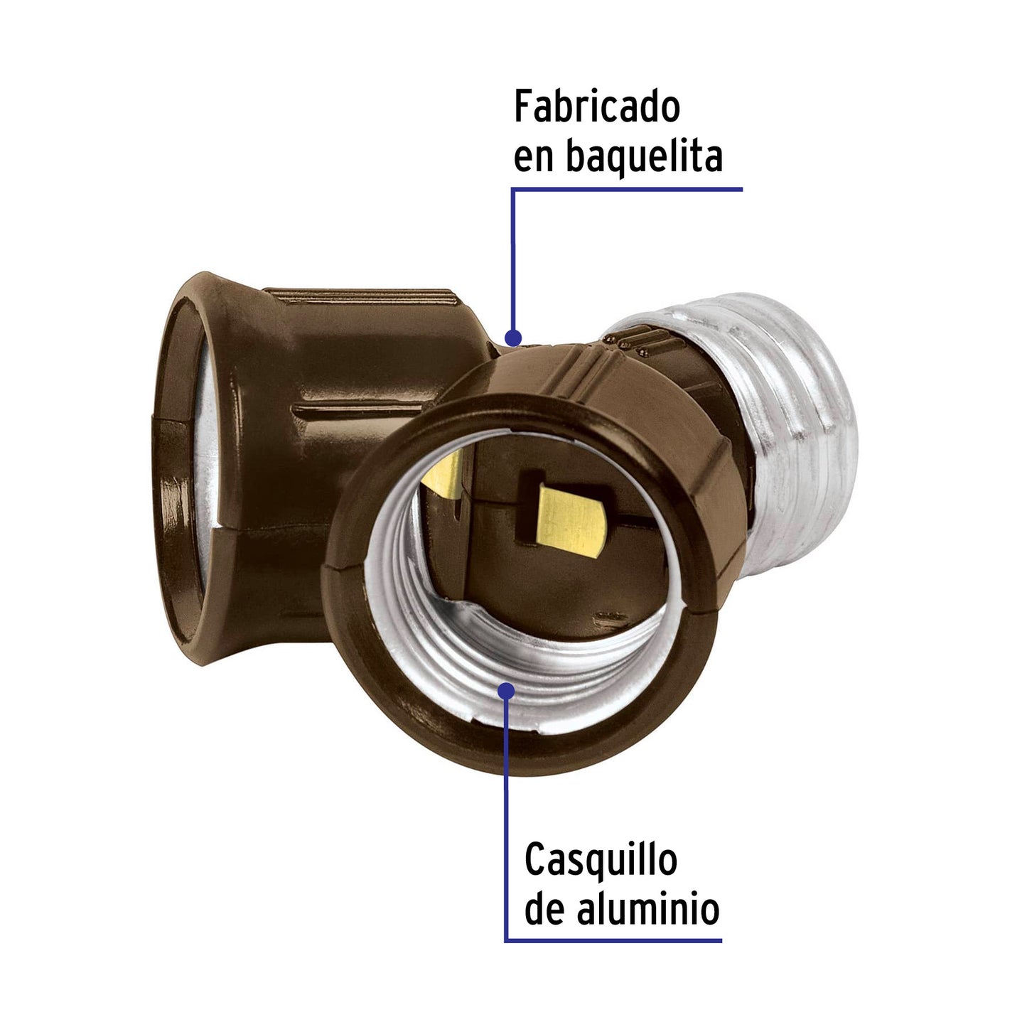 Portalámpara baquelita con doble entrada