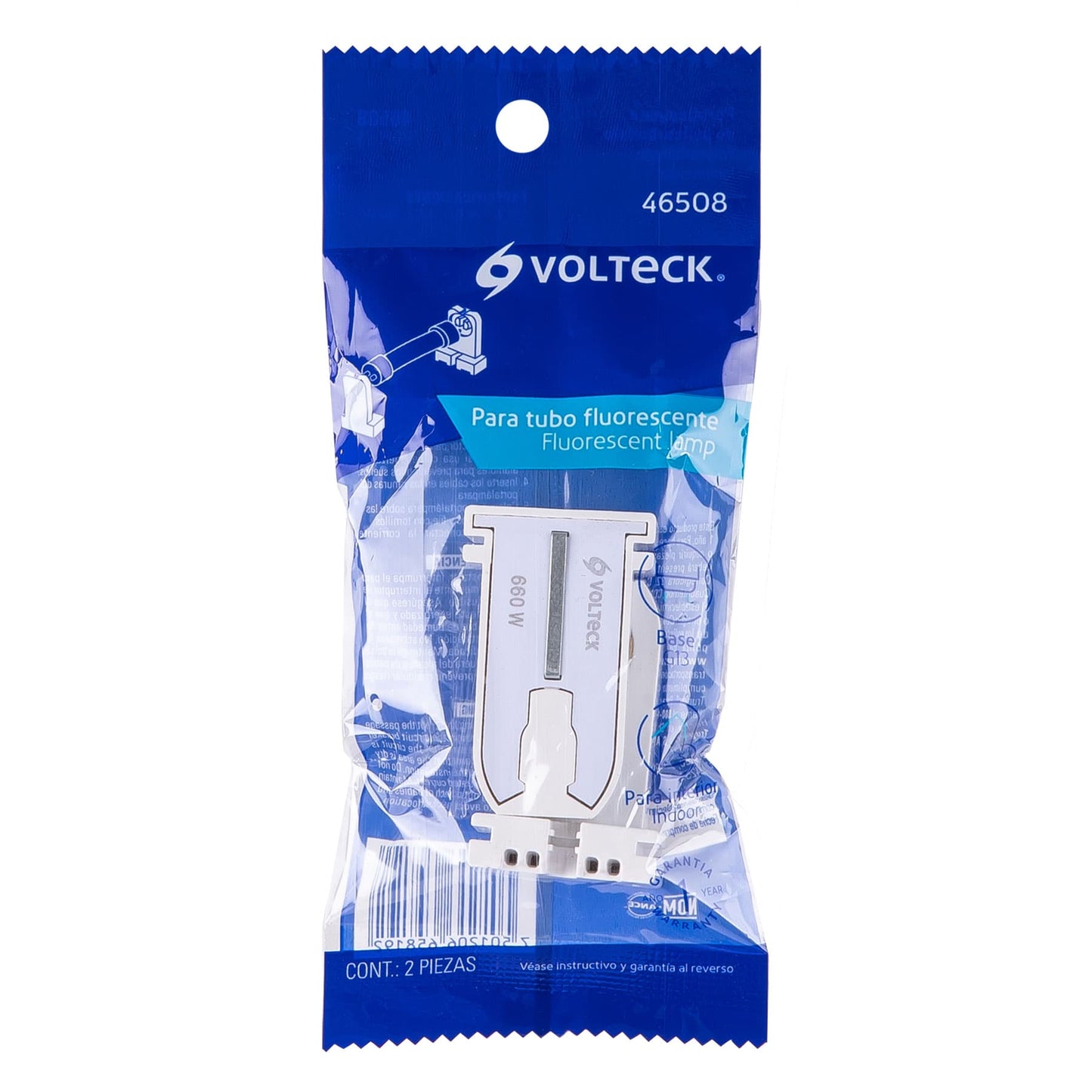 Portalámparas p/tubo LED y fluorescente 2 pzas, base G13