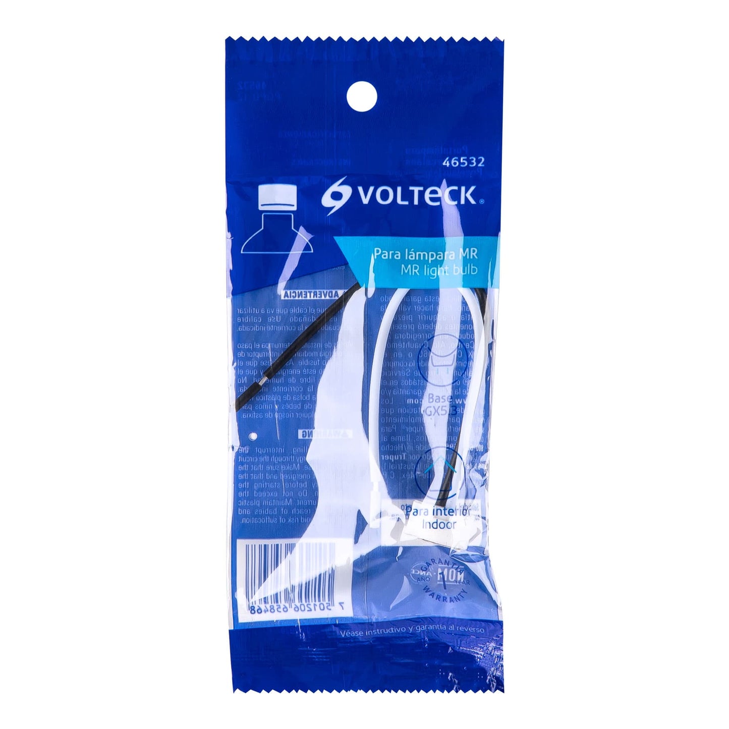 Portalámpara de porcelana p/MR, base bipin