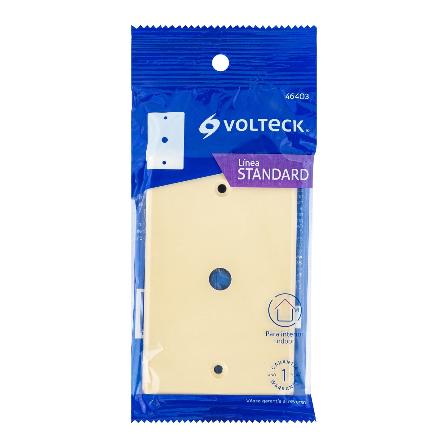Placa de ABS pasacable, Standard, color marfil