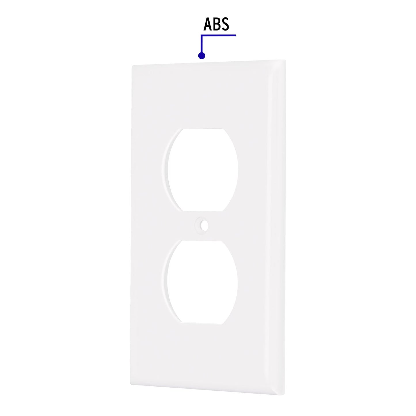 Placa de ABS para contacto redondo, Standard, blanco