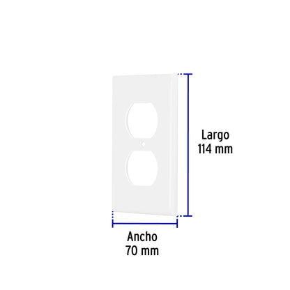 Placa de ABS para contacto redondo, Standard, blanco
