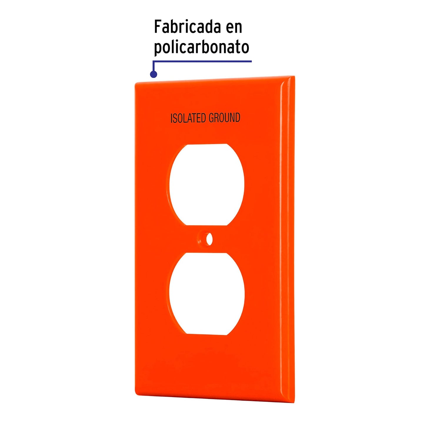 Placa p/contacto dúplex tierra aislada, línea estándar
