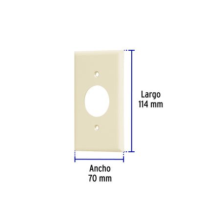 Placa de ABS para contacto redondo, Standard, marfil