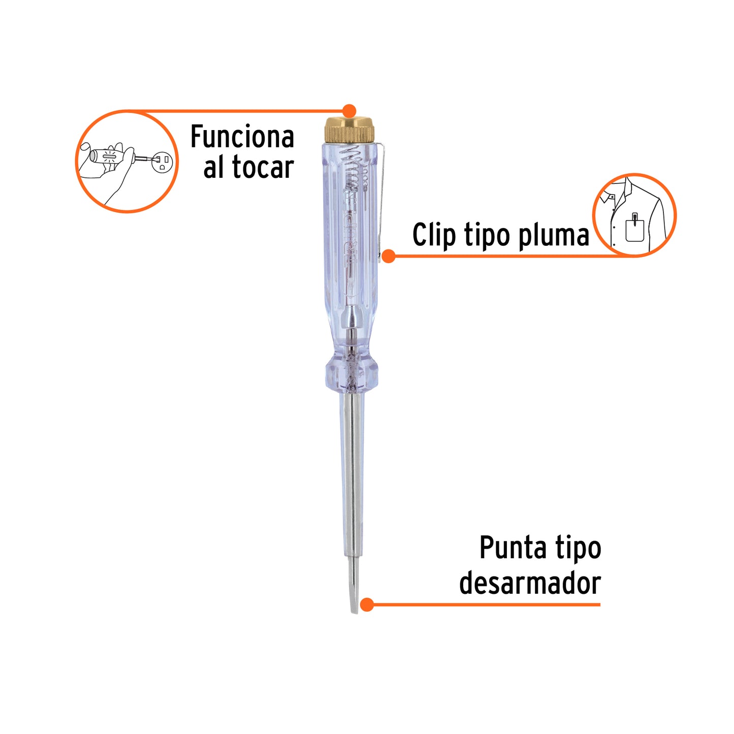 Probador para circuitos de corriente alterna 14 cm