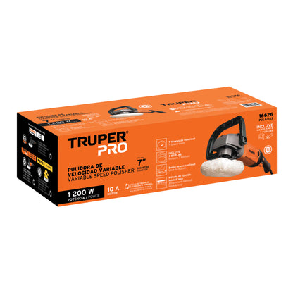 Pulidora velocidad variable de 7", 1200W