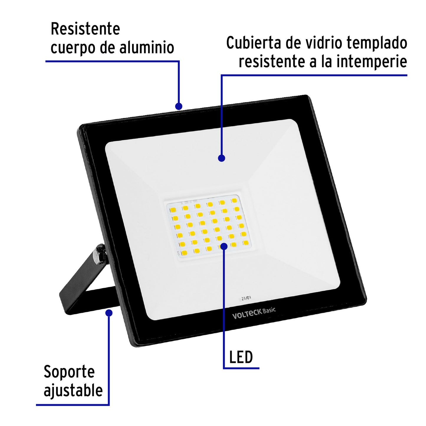 Reflector ultra delgado LED 30 W luz de día