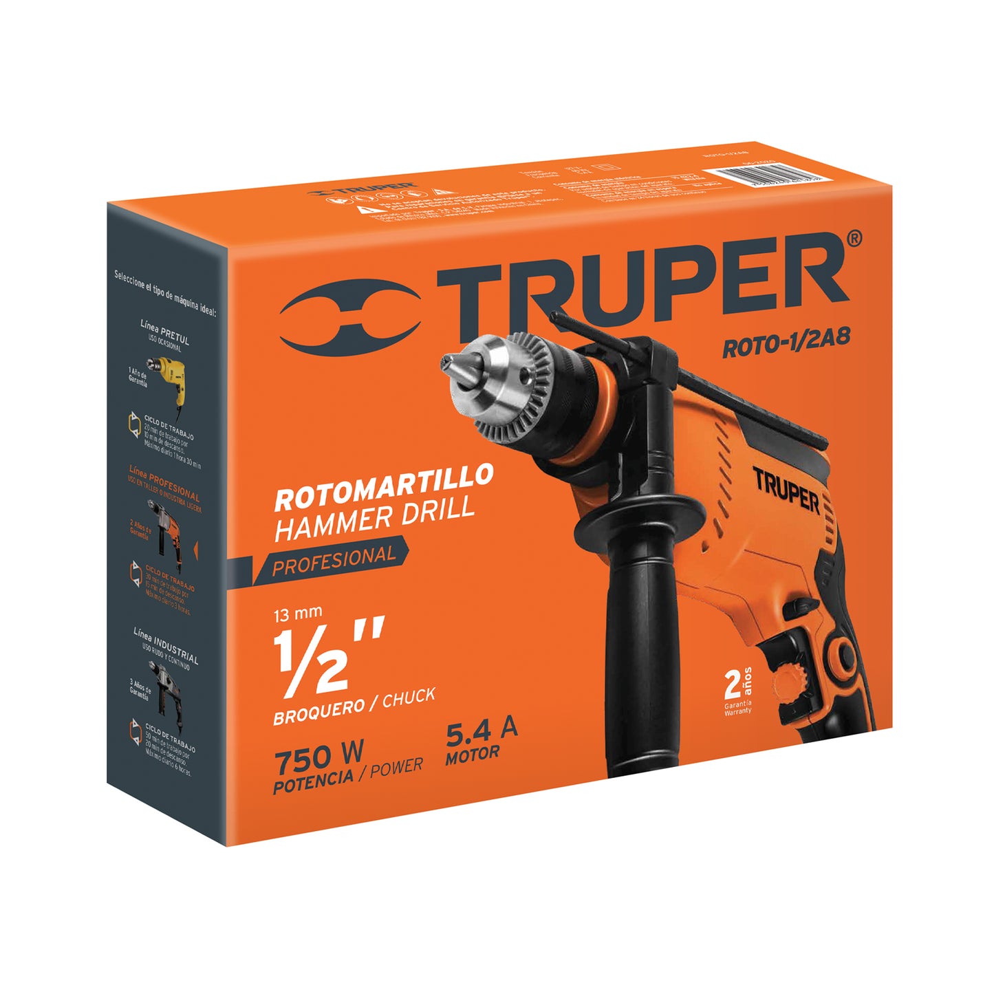 Rotomartillo de 1/2", 750W