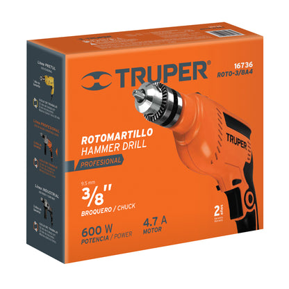 Rotomartillo 3/8", 600W