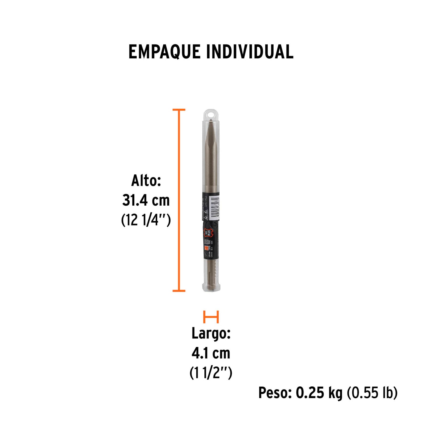 Cincel plano delgado SDS Plus 3/4" x 10"