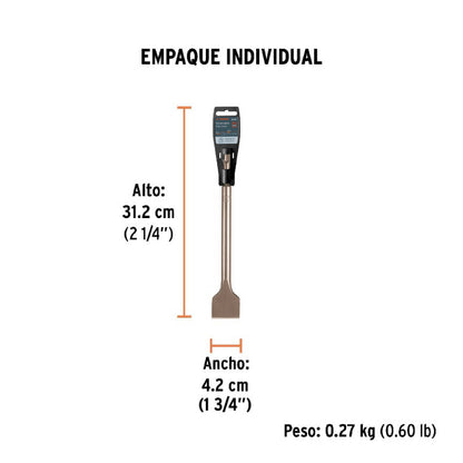 Cincel plano grueso SDS Plus 1-1/2" x 10"