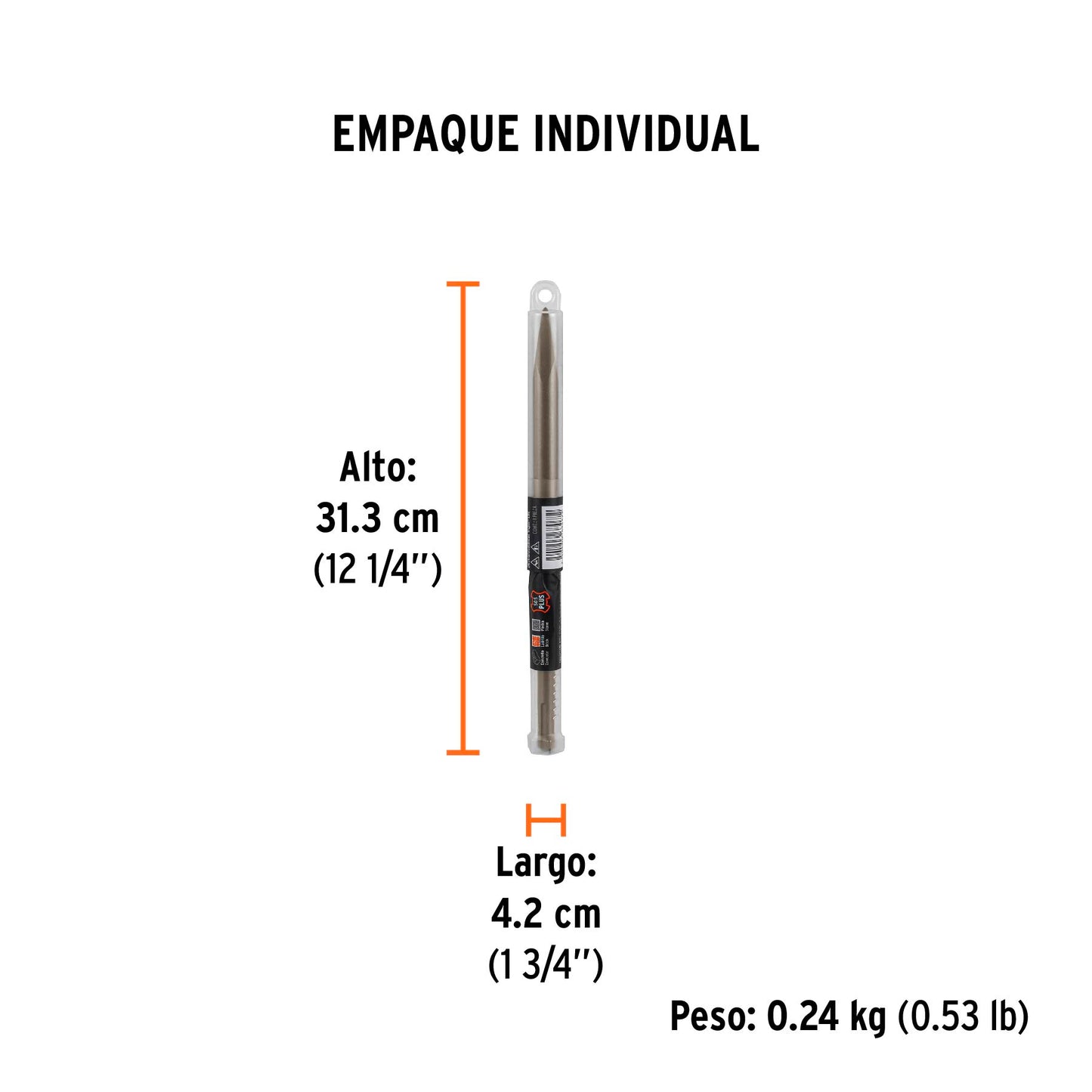 Cincel de punta SDS Plus de 10"