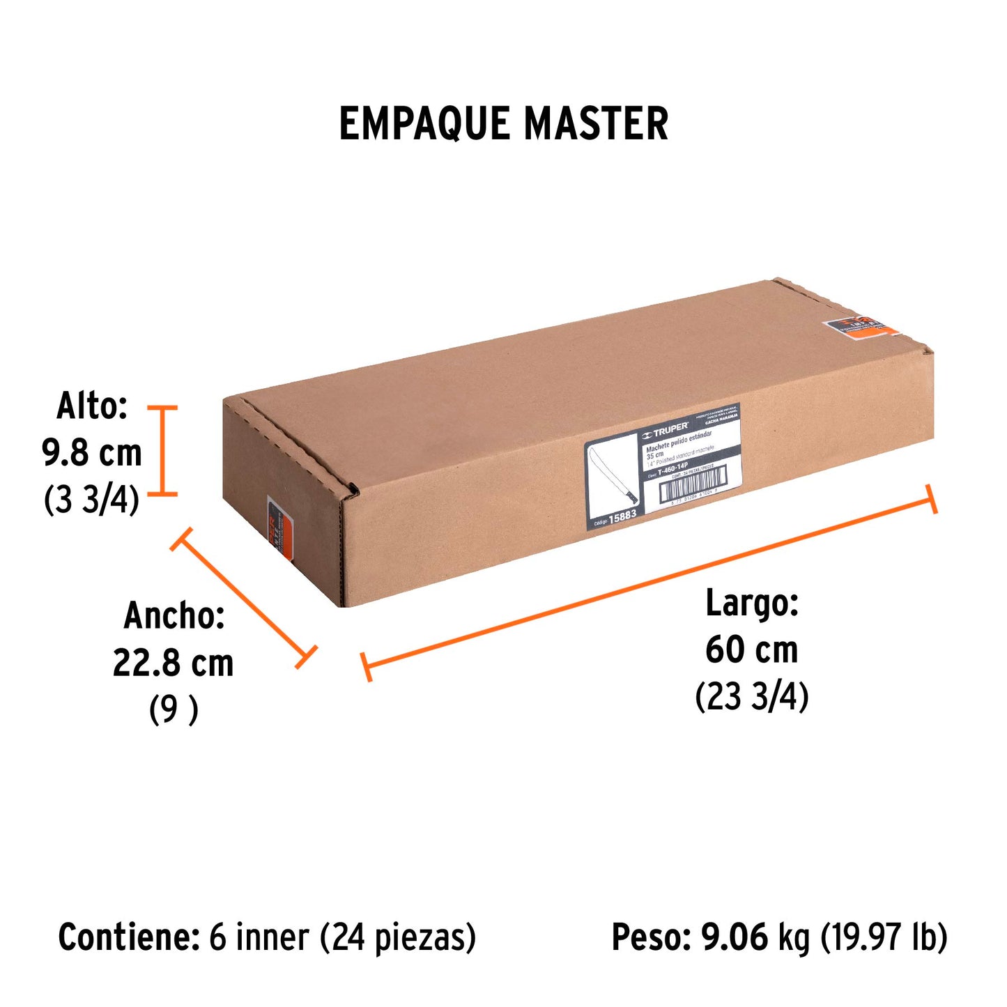 Machete estándar 14" cacha remachada  Truper
