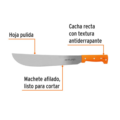 Machete estándar 14" cacha remachada  Truper