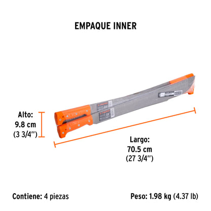 Machete estándar 22" cacha remachada, Truper