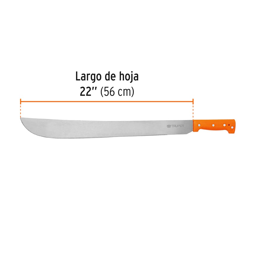 Machete estándar 22" cacha remachada, Truper
